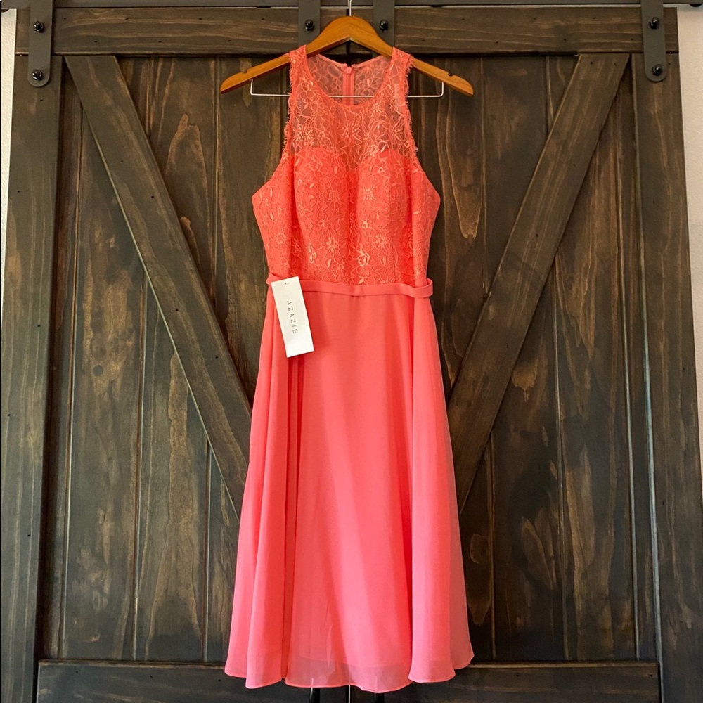 Azazie/bridesmaids dress/watermelon pink